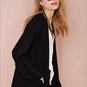 Rare UNIF hole cardigan oversized black knit